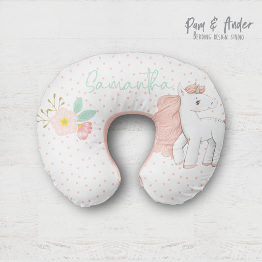 Unicorn boppy pillow cover