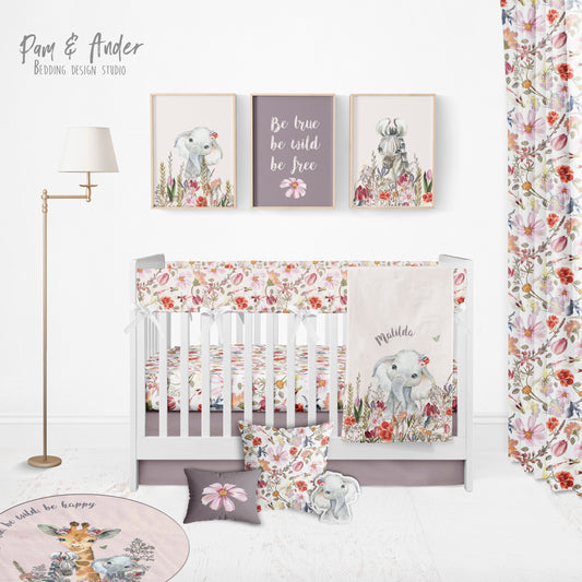 Elephant baby Crib Bedding Set