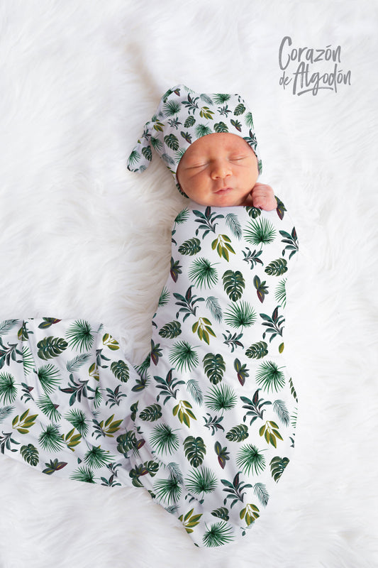 Tropical Baby Boy Swaddle Set