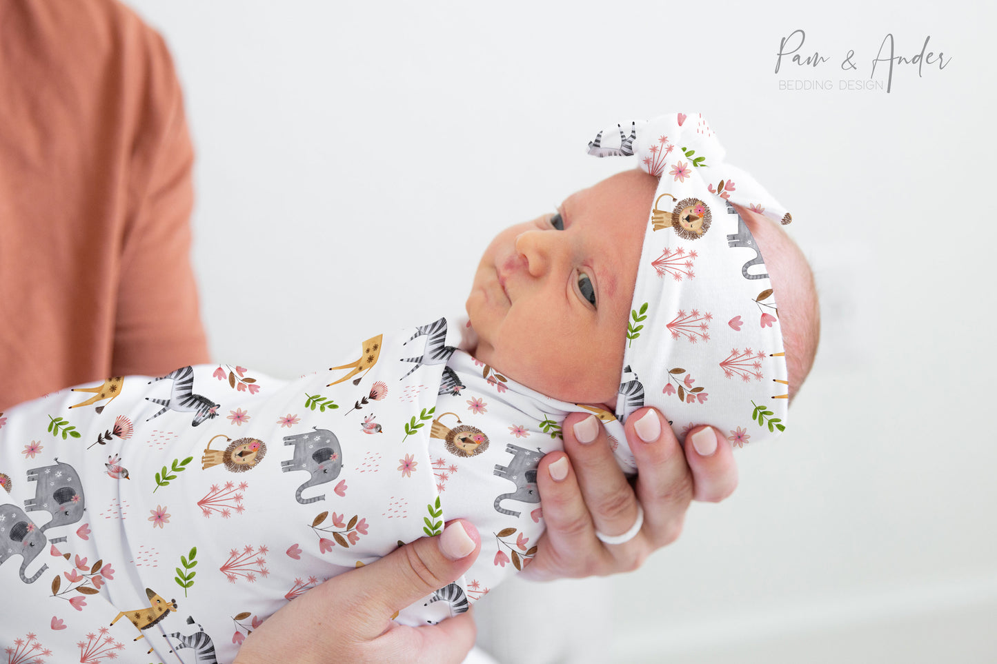 Jungle Baby Girl Swaddle Set