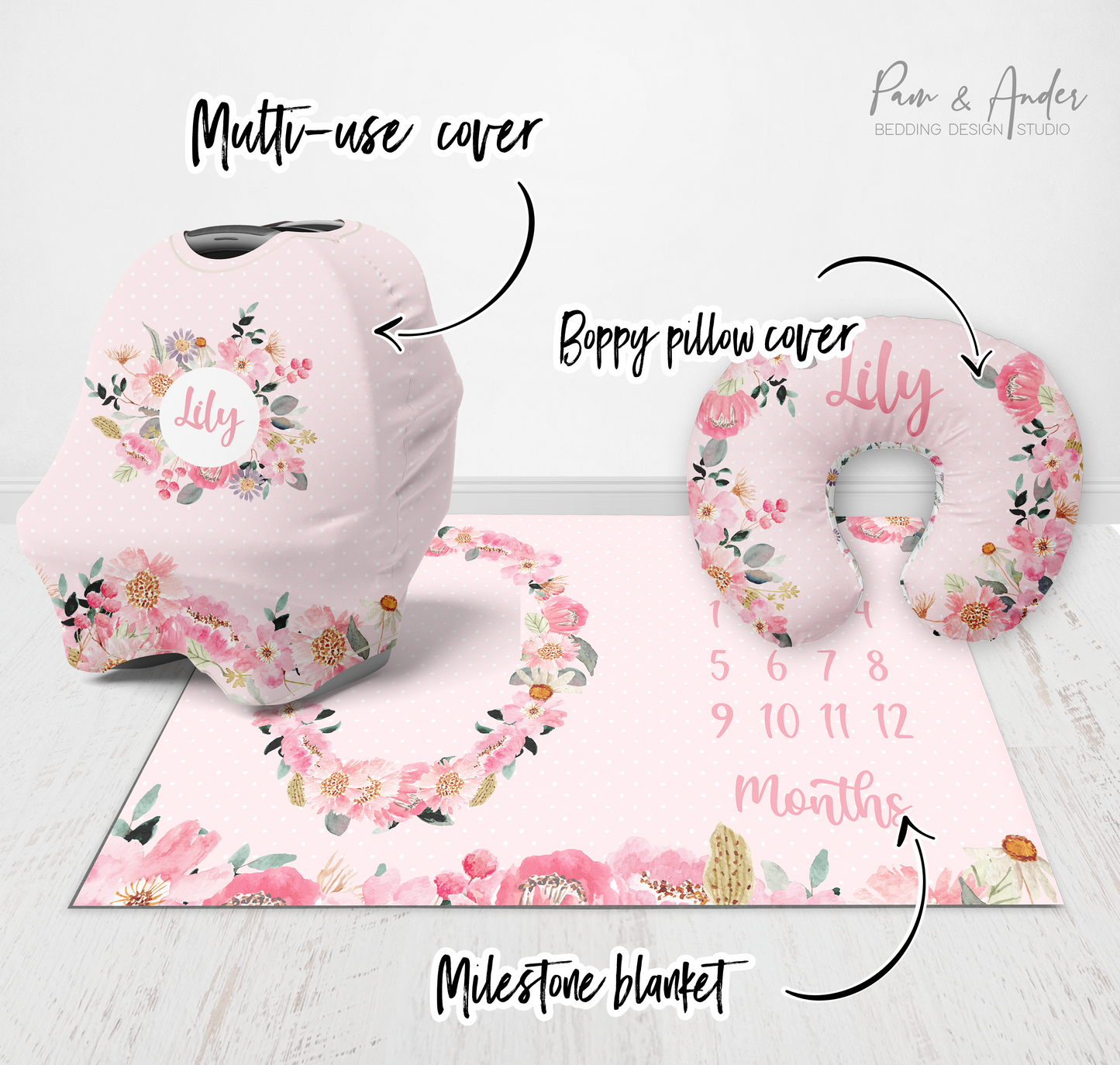 Peony accessories set