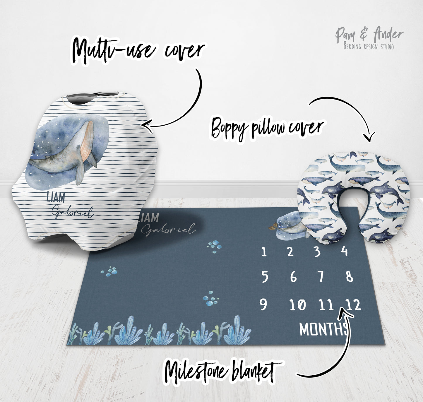 Whales Crib Build your Bundle