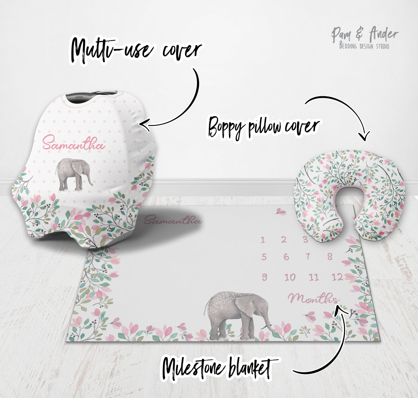 Elephant Crib Bedding Set