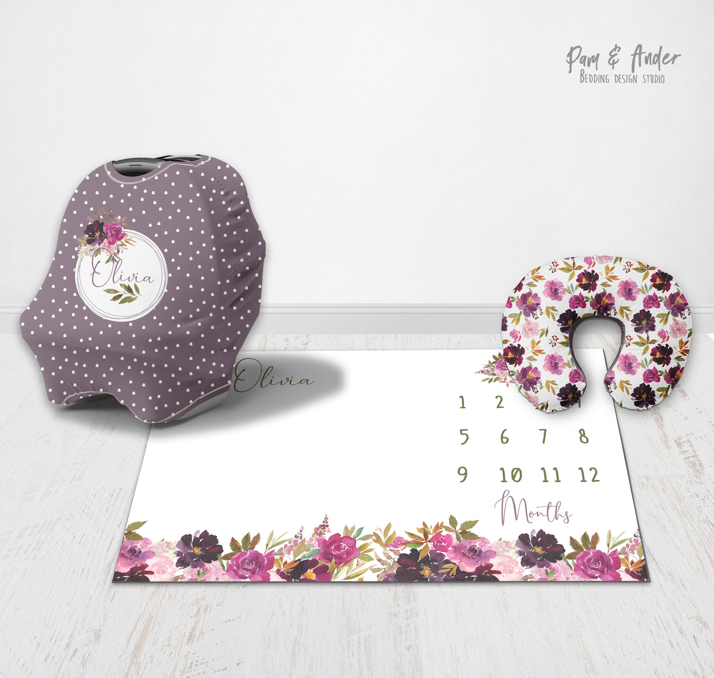 Flower purple accessories set