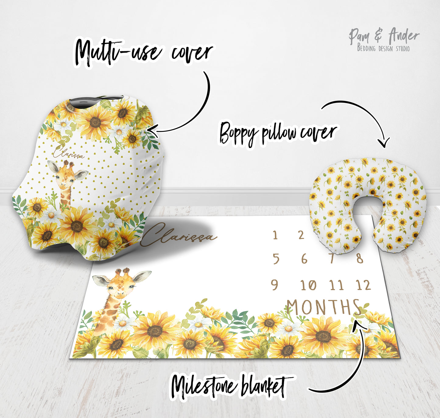 Sunflower accessories set