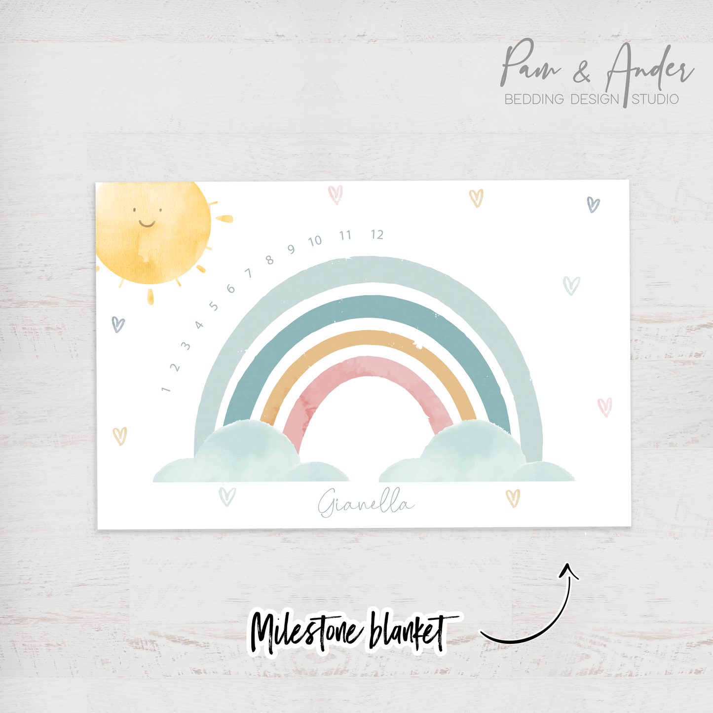 Watercolor Rainbow accessories set