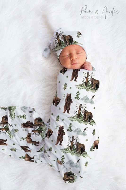 Woodland 1 Baby Boy Swaddle Set