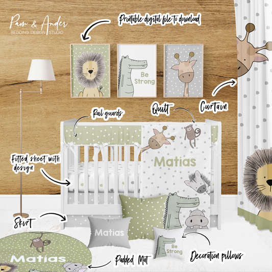 Jungle Animals baby Nursery set