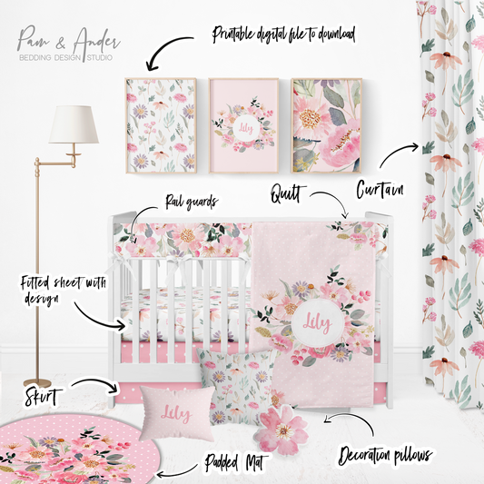 Peony Crib Bedding Set