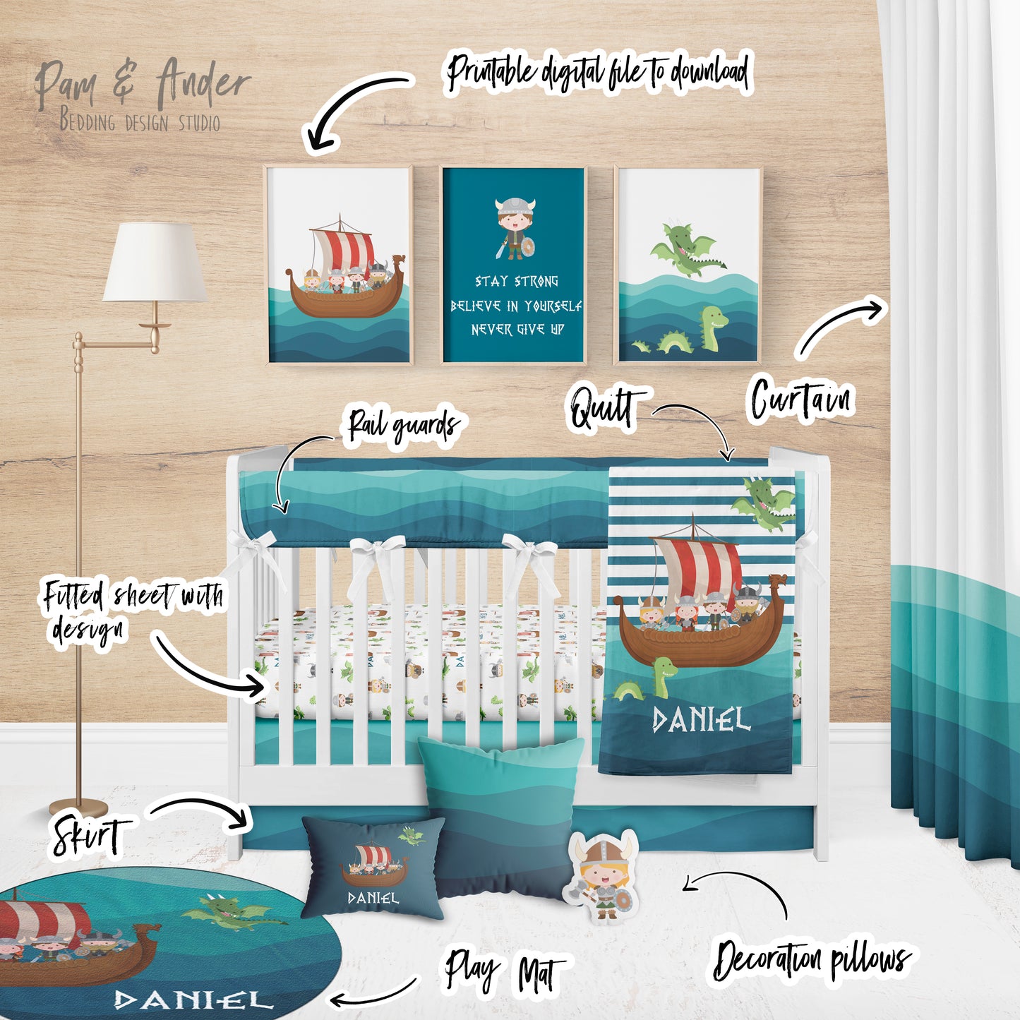 Viking Crib Bedding set