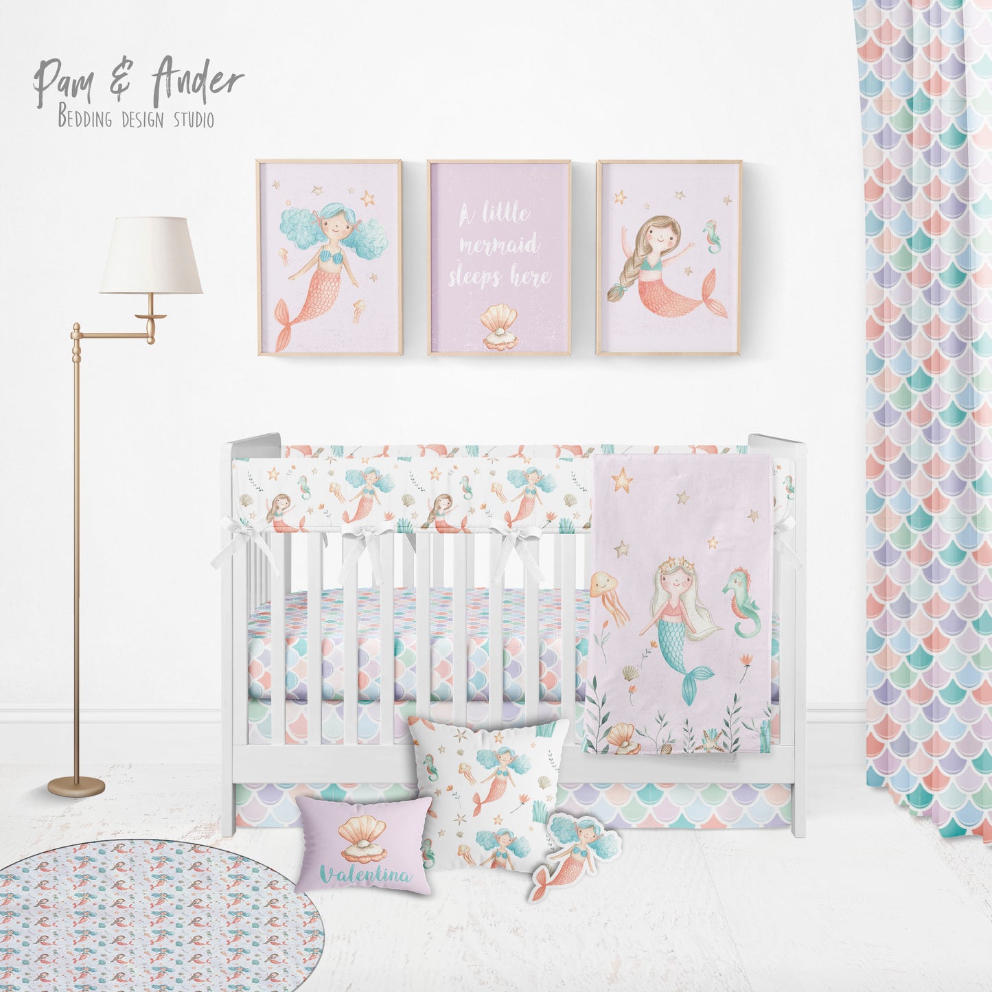 Mermaid Crib Bedding Set