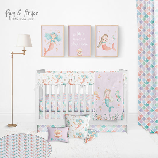 Mermaid Crib Bedding Set