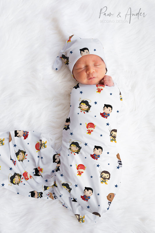 DC Superhero Baby Boy Swaddle Set