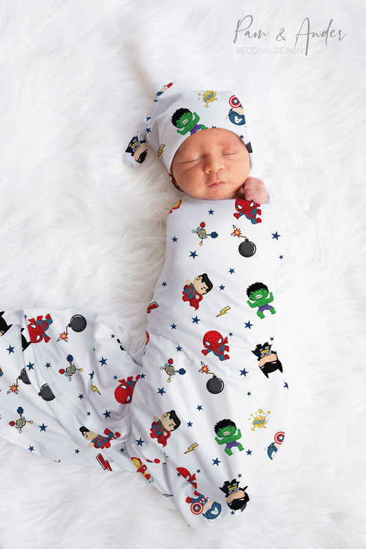 Superhero Mix Baby Boy Swaddle Set