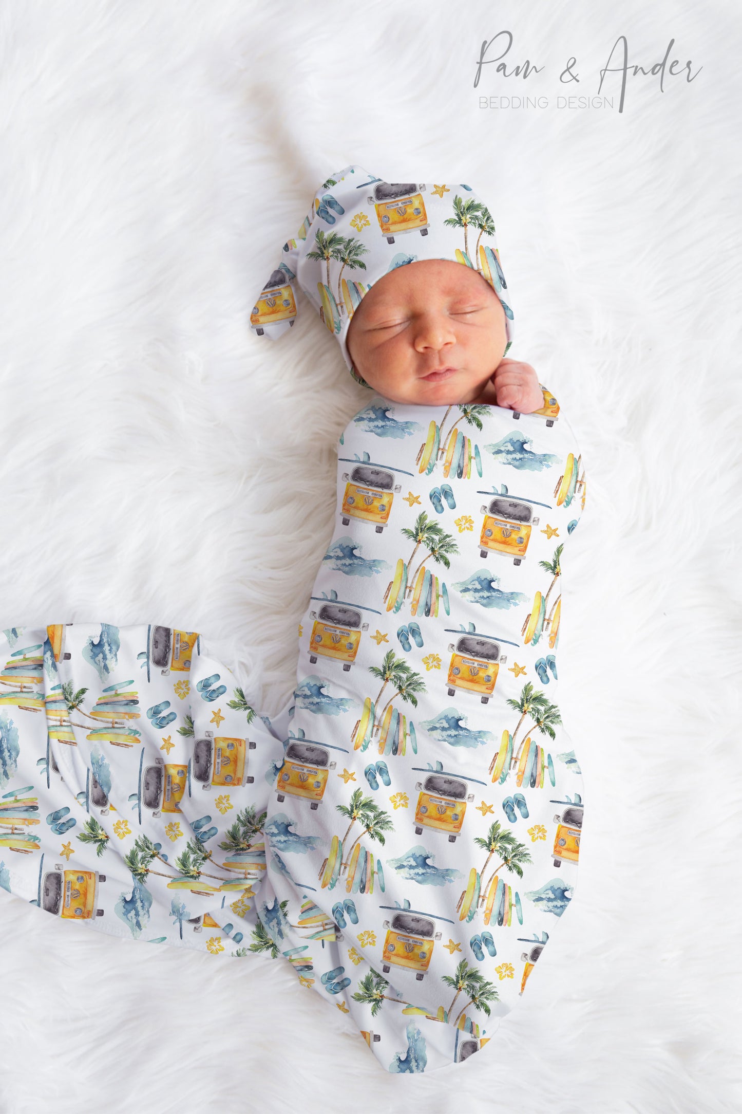 Surf Baby Boy Swaddle Set