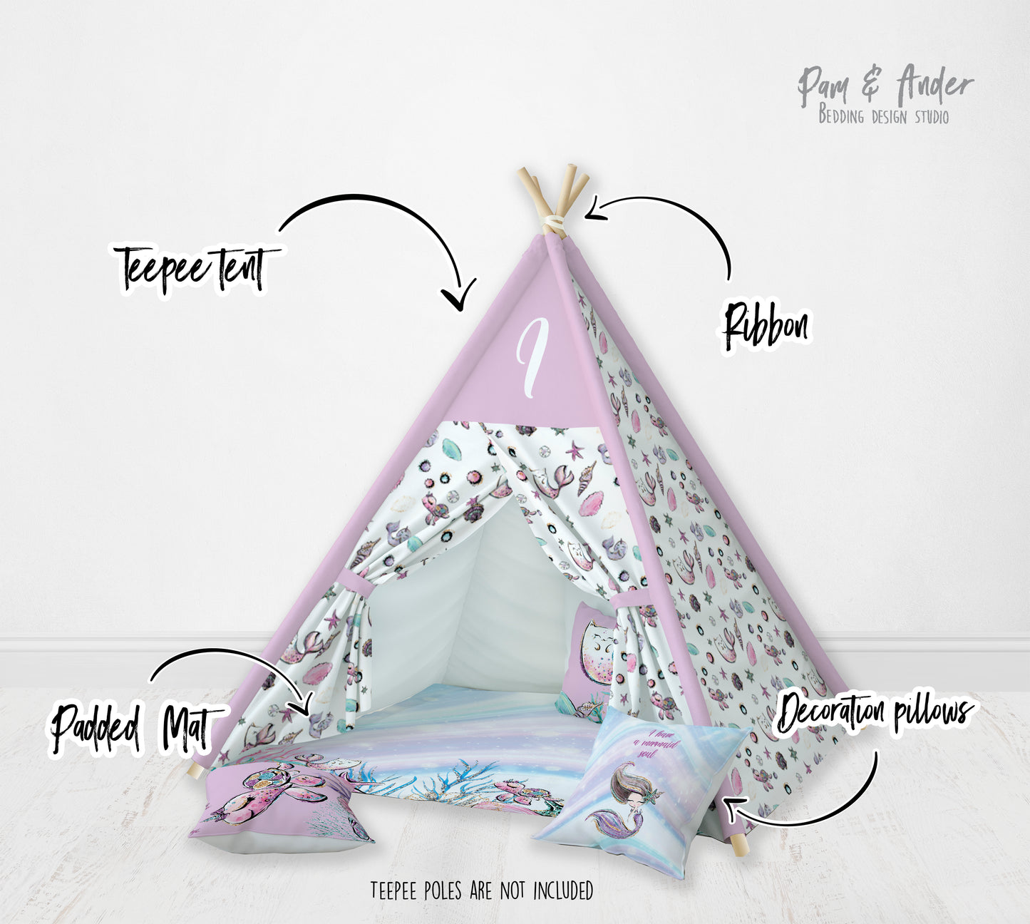 Mermaid glitter teepee