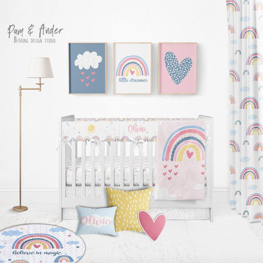 Rainbow Crib Bedding Set