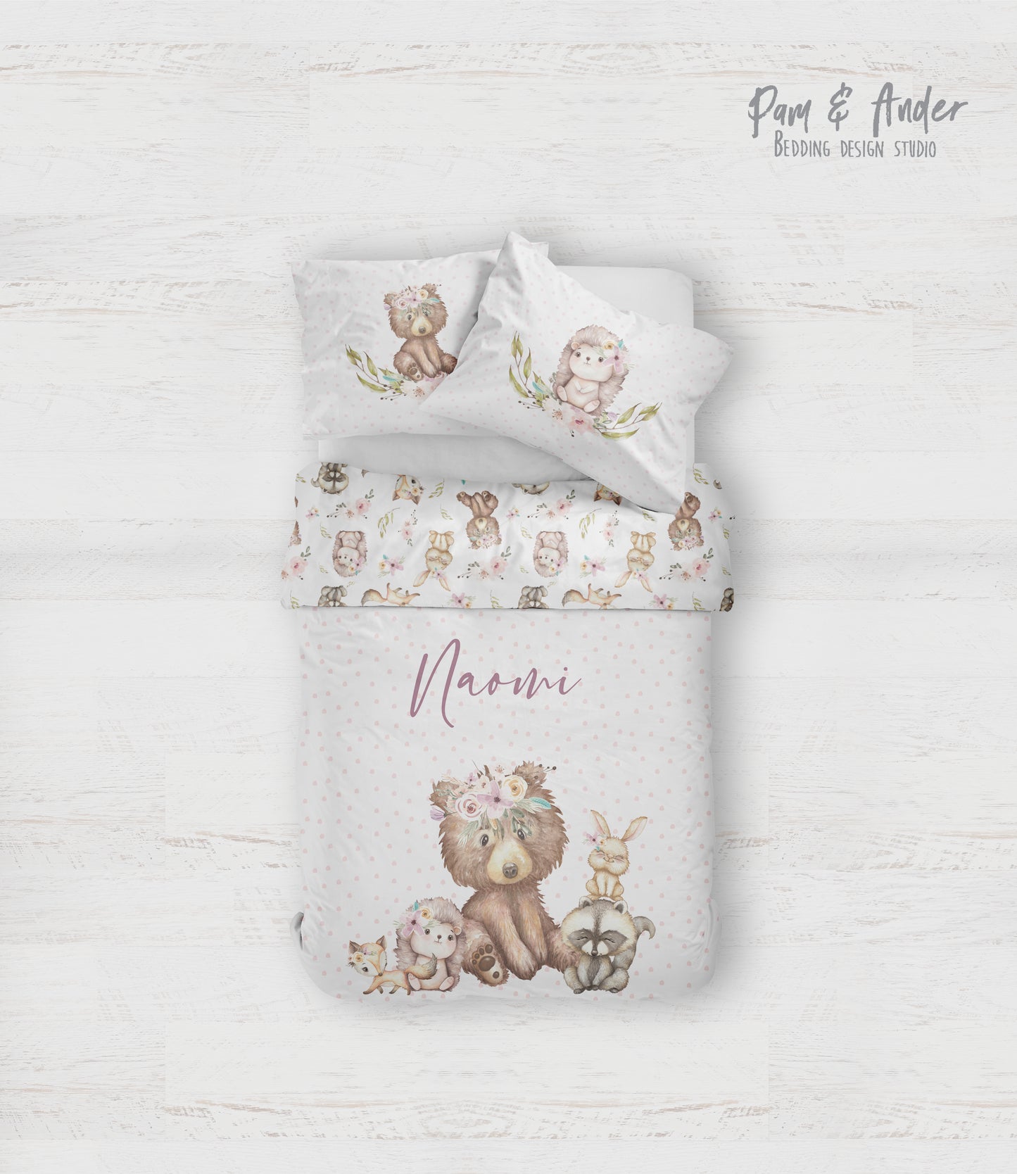 Flower bear bedding set