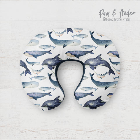 Whale boppy pillow cover