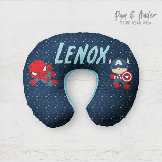 Superheroes boppy pillow cover