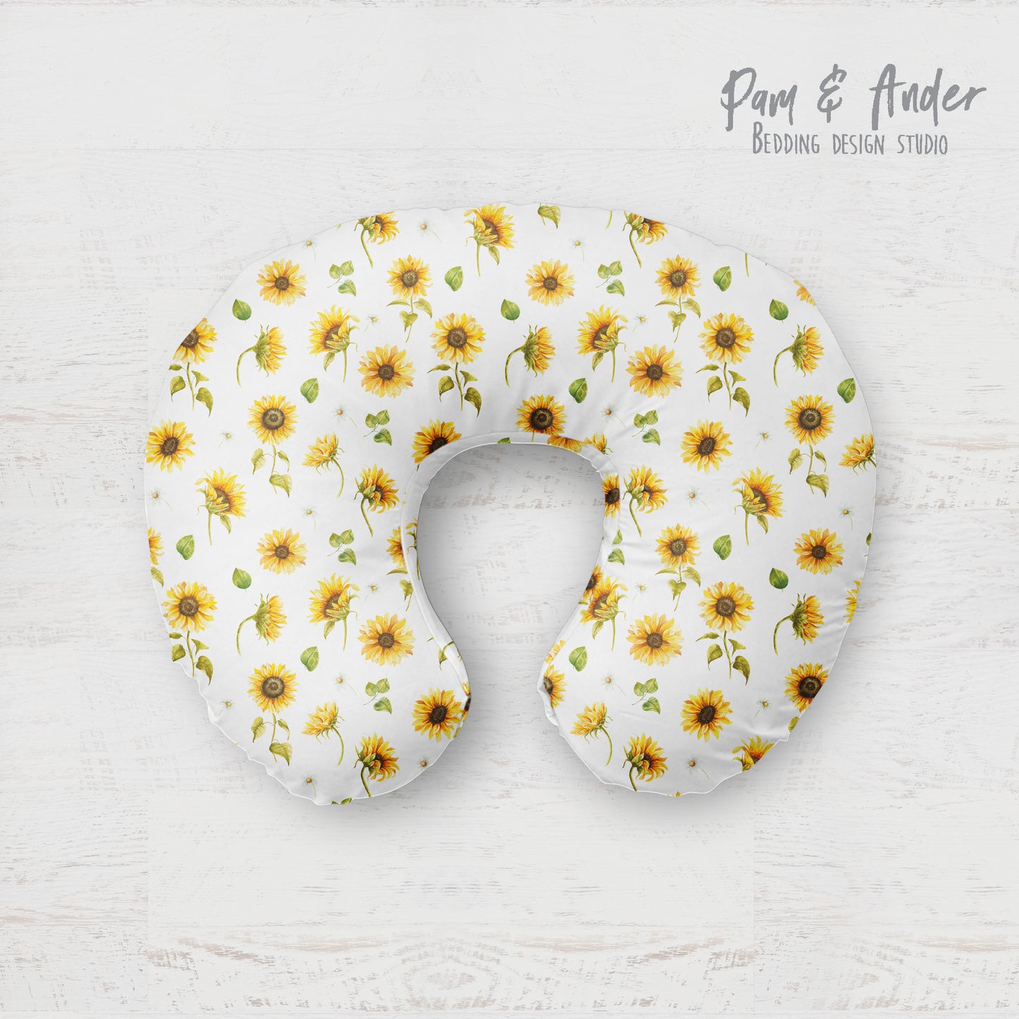 Sunflower boppy pillow cover