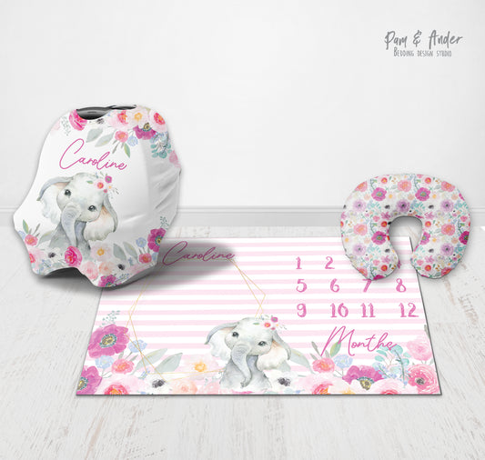 Elephant pink accessories set