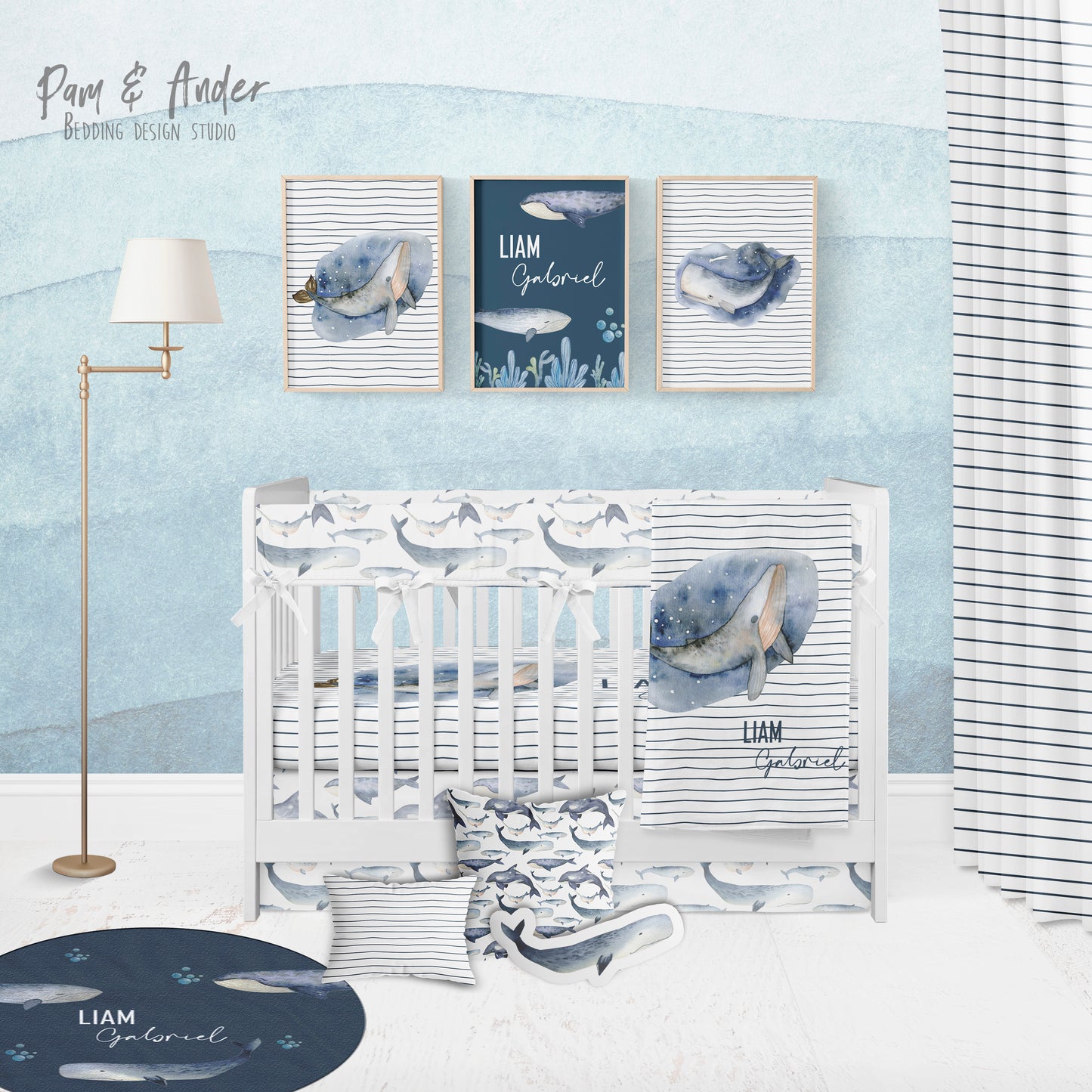 Whales Crib Bedding Set