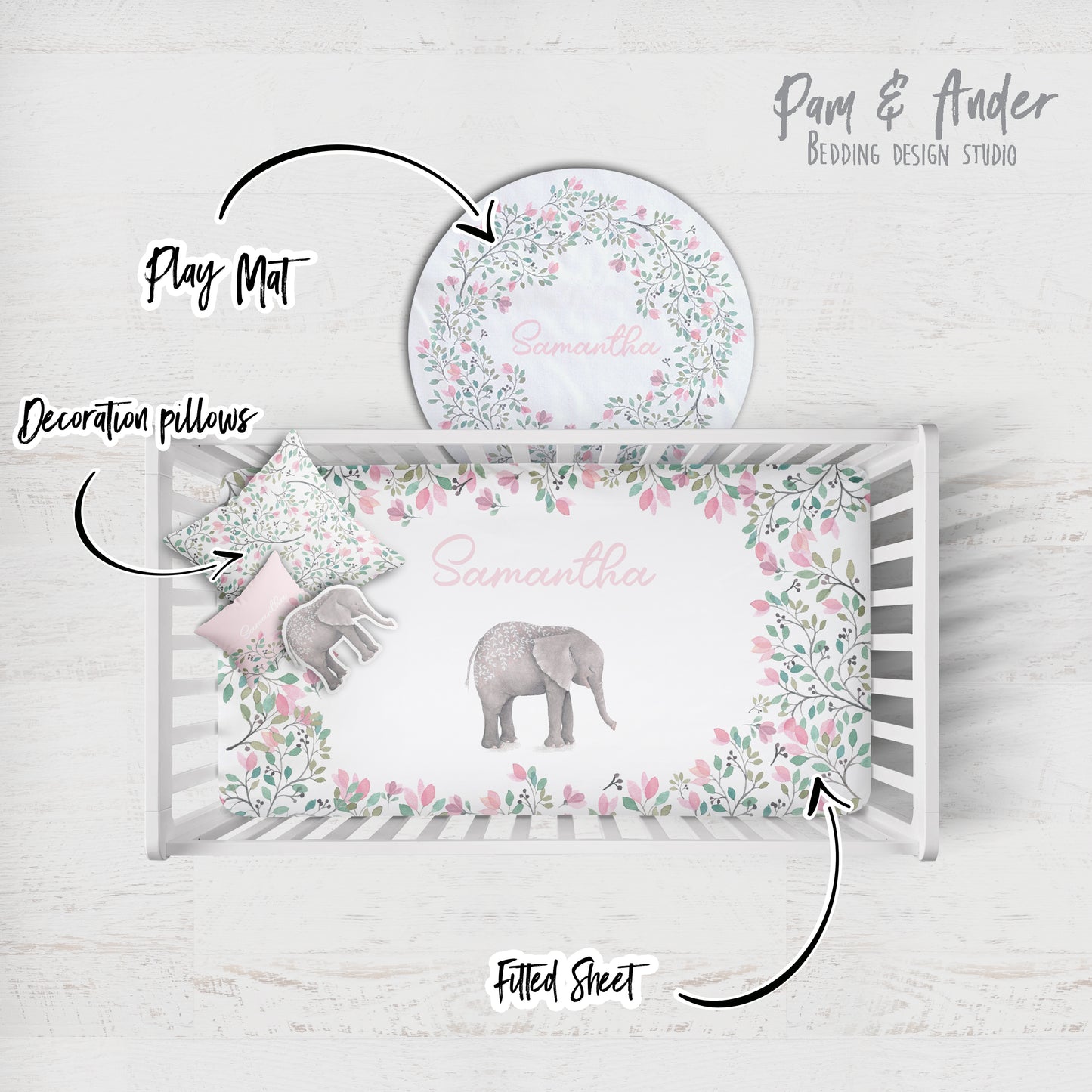 Elephant Crib Bedding Set