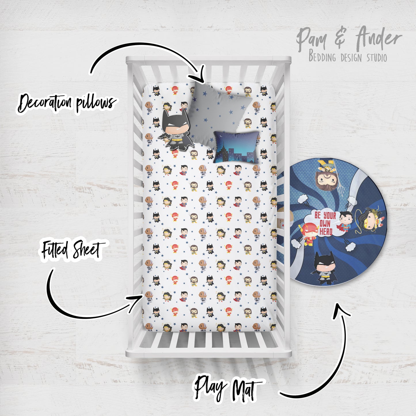 Superheroes Crib Build your Bundle