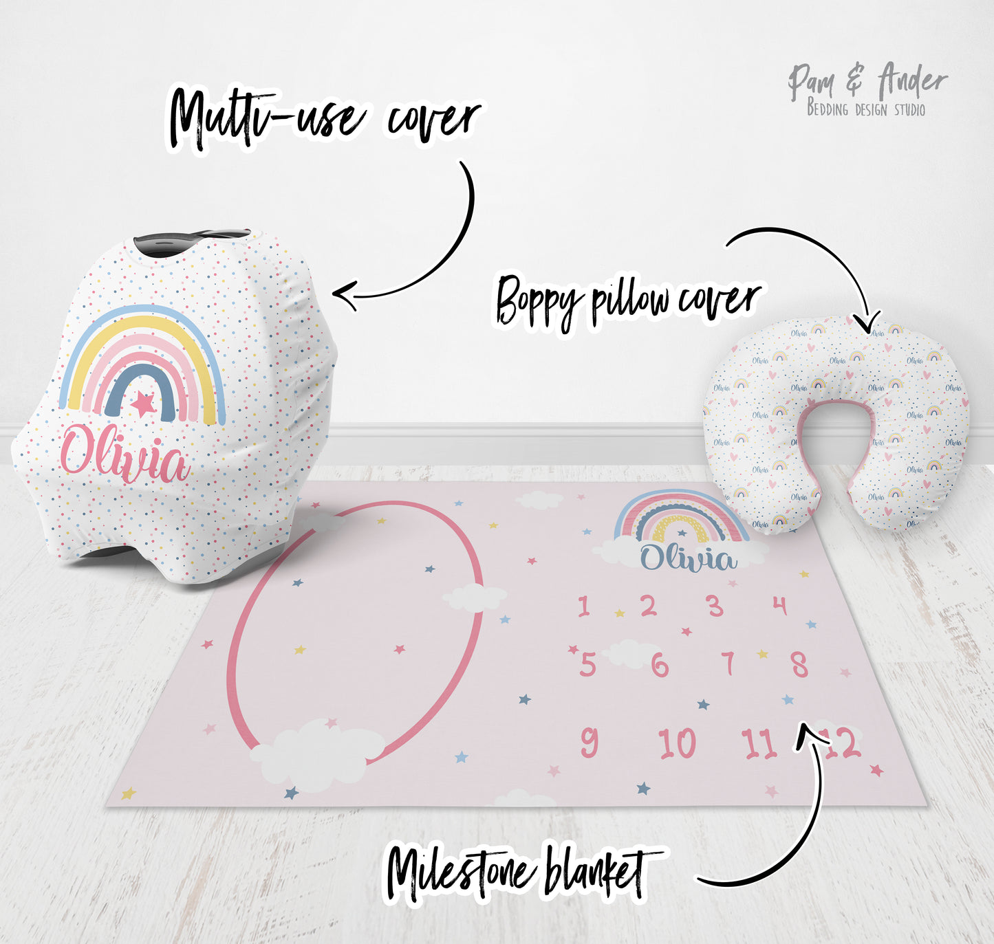 Rainbow Crib Bedding Set