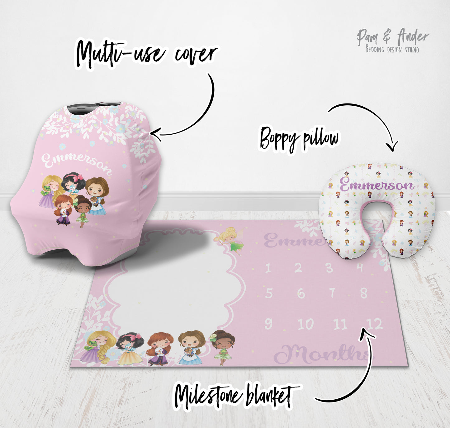 Princesses pink accessories set